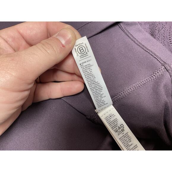 Athleta Shanti Lace Top Plus 1X Deep Crocus Violet Fitted Crop Scoop - Picture 10 of 12